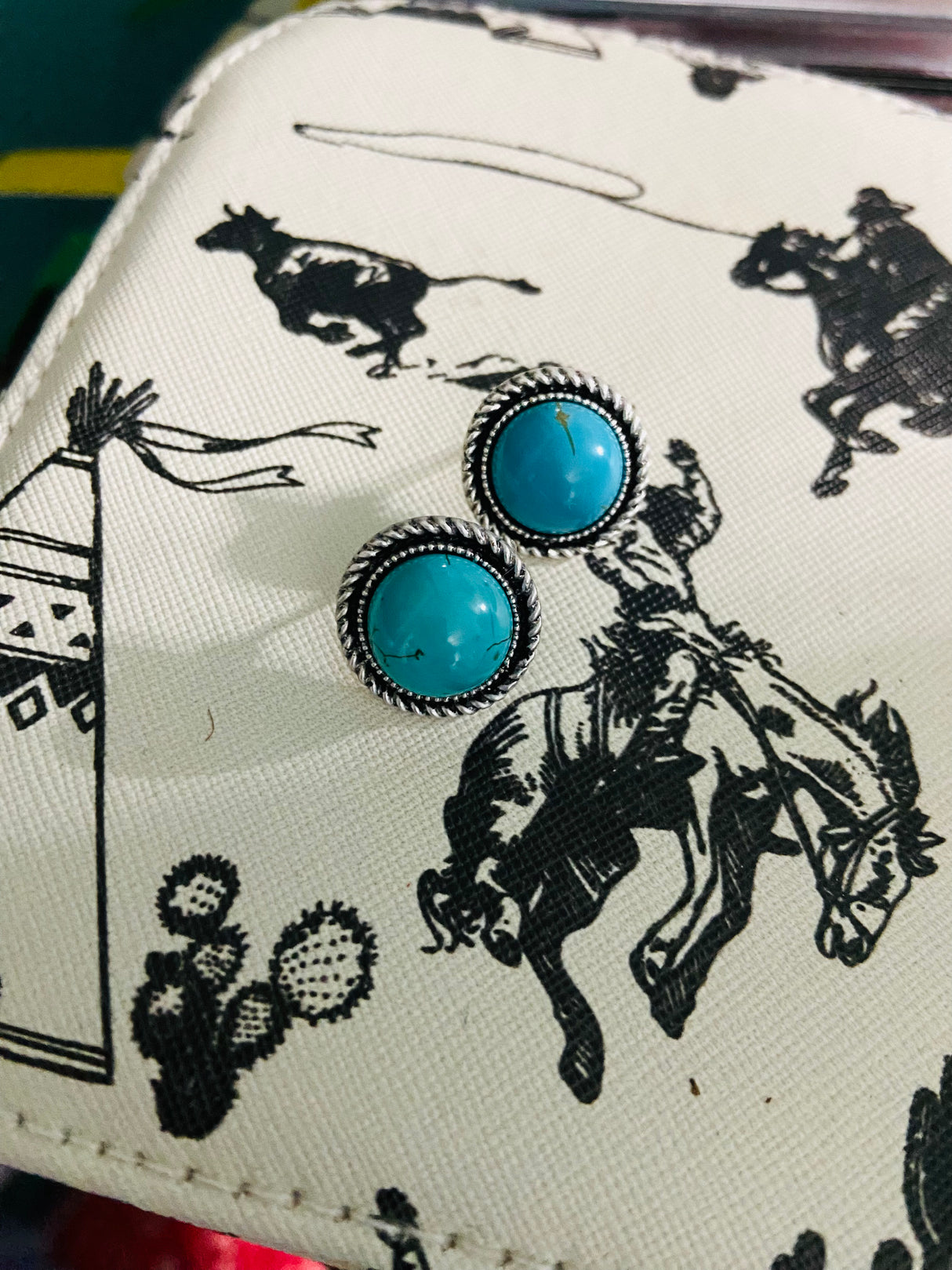 Pony Express Faux Western Stud Earrings - Deer Creek Mercantile