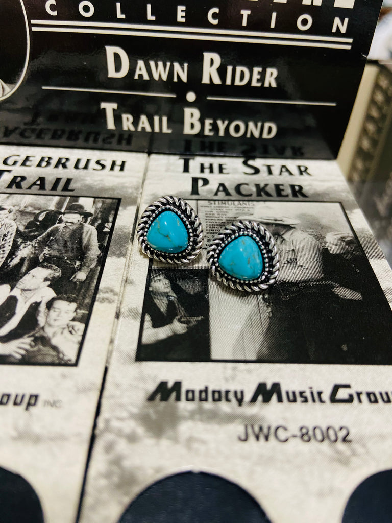 Belle Of The West Faux Turquoise Stud Earrings - Deer Creek Mercantile