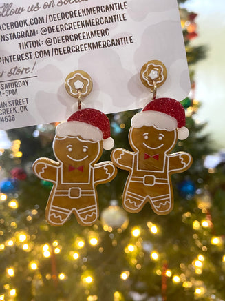 Christmas Resin Gingerbread Earrings - Deer Creek Mercantile