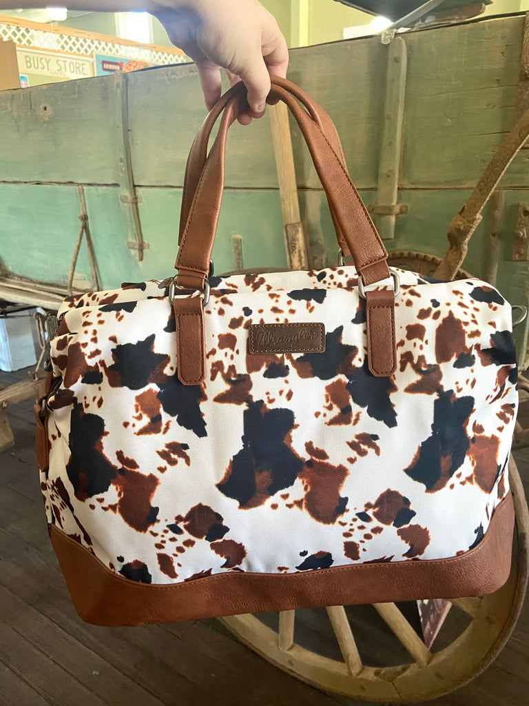 Wrangler Cow Print Collection Weekender Bag -Brown - Deer Creek Mercantile