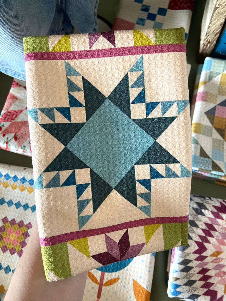 Valley Ranch Quilt Pattern Dish Towel - Deer Creek Mercantile