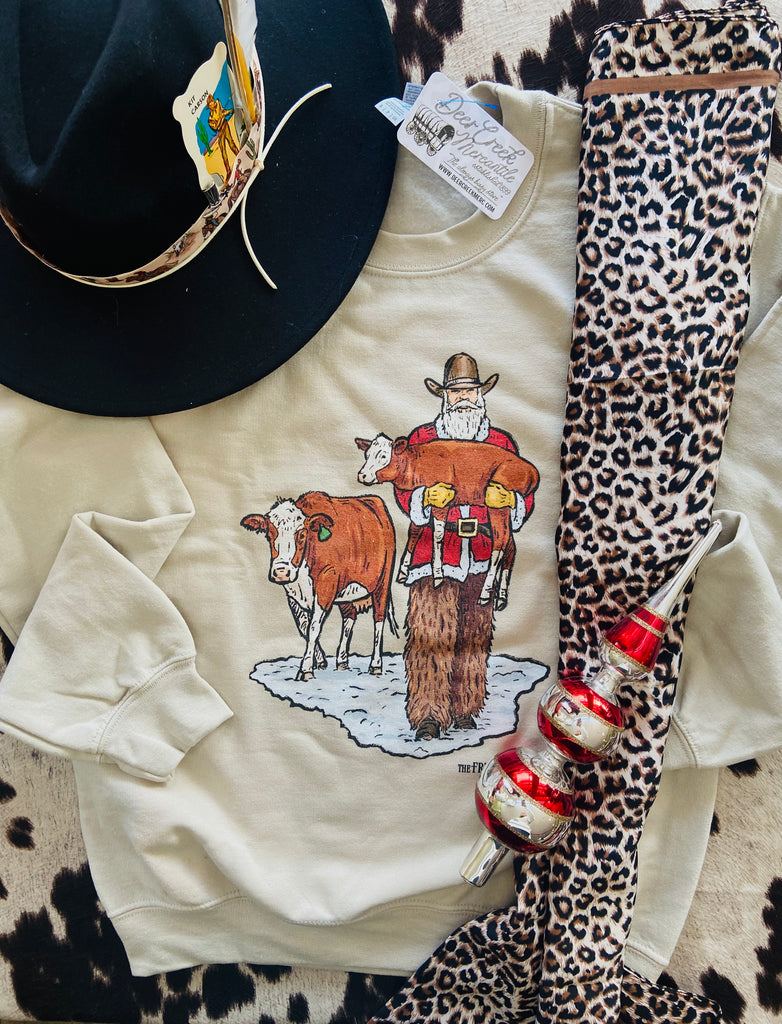 Always Knew Santa Was A Cowboy Sweatshirt - Deer Creek Mercantile