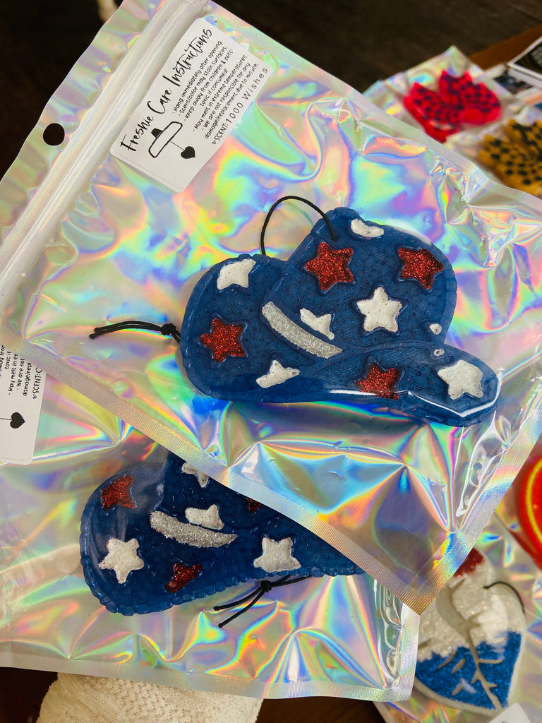 Patriotic Cowboy Hat Car Freshie SS25 - Deer Creek Mercantile