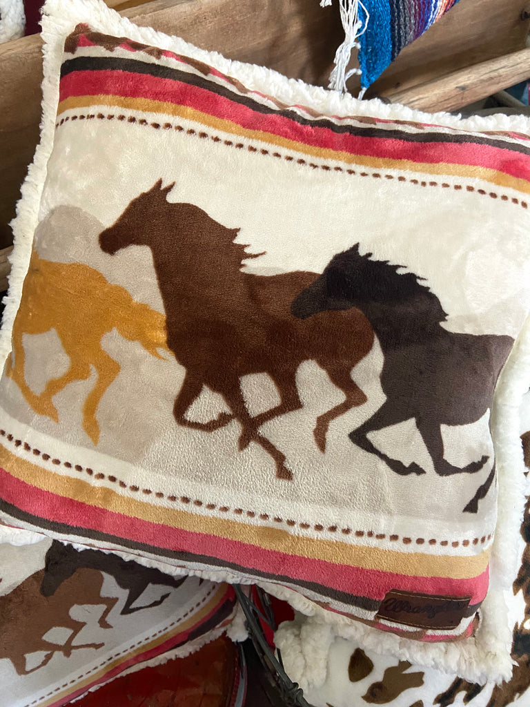 Wrangler Running Horse Sherpa Pillow - Deer Creek Mercantile