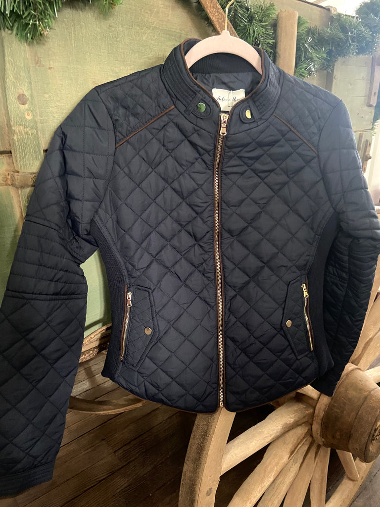 Christmas 2024 Quilted Jacket *Navy - Deer Creek Mercantile