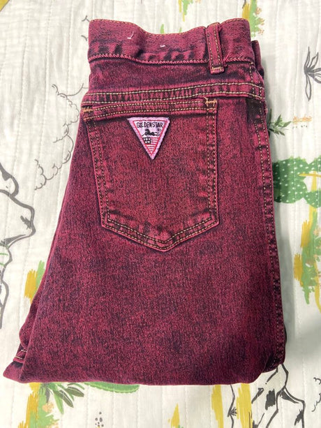Vintage Golden Star *Burgundy Acid Wash Denim Jeans - Deer Creek Mercantile