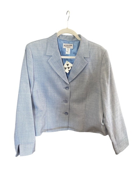 Vintage Pendleton Women's Blazer Jacket Light Blue (Fits like M/L) - Deer Creek Mercantile