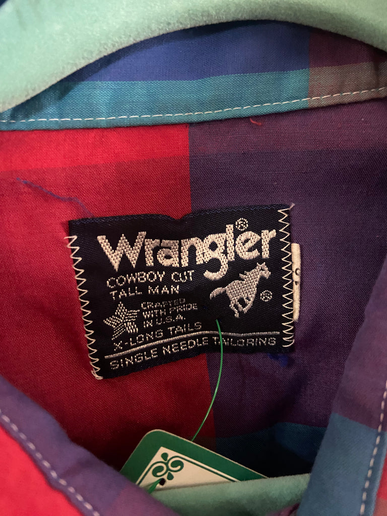 Vintage Wrangler Plaid Western Pearl Snap Shirt - Deer Creek Mercantile