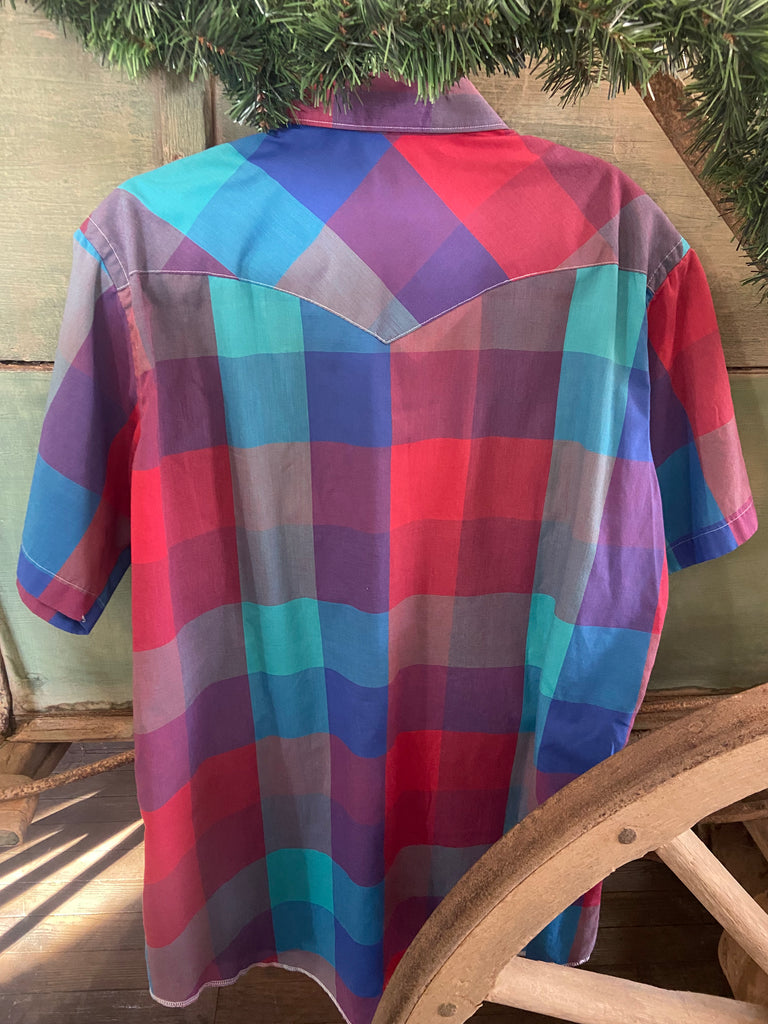 Vintage Wrangler Plaid Western Pearl Snap Shirt - Deer Creek Mercantile