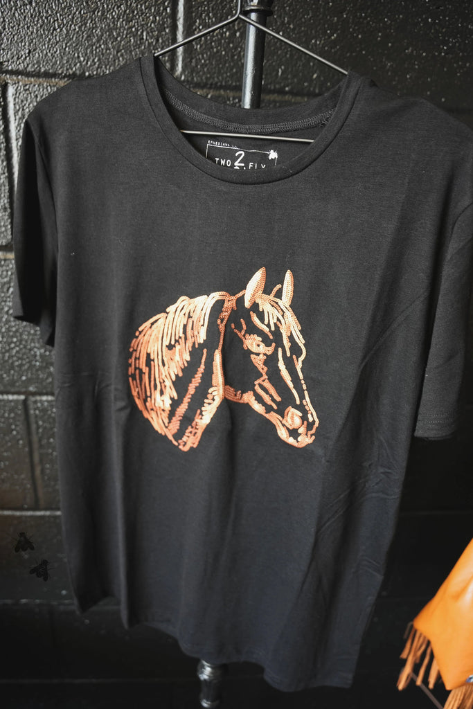 Copper Mane Western Horse Graphic Tee - Deer Creek Mercantile