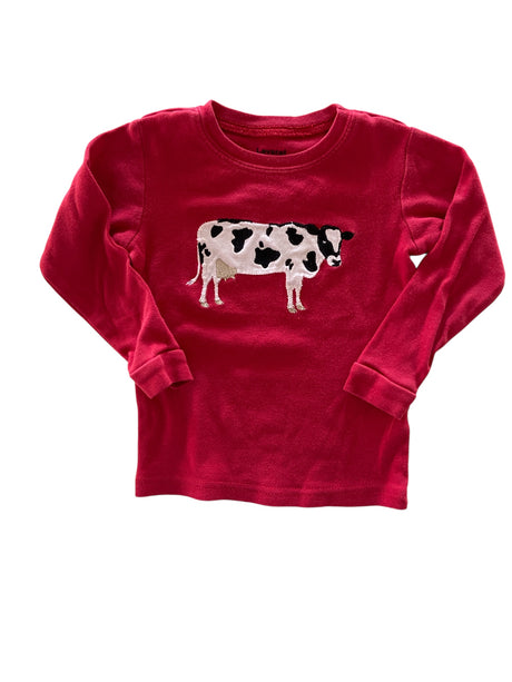 Pre-Loved Leveret Kids Red Cow Shirt Size 2T - Deer Creek Mercantile