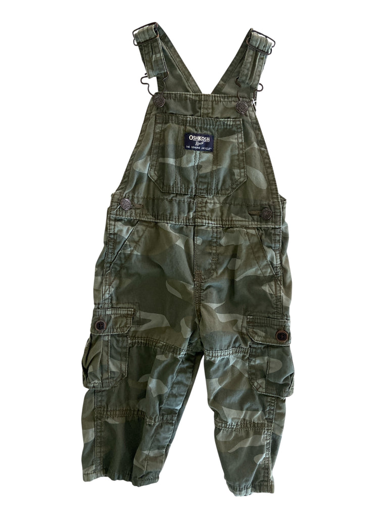 Pre-Loved OshKosh Camo Overalls Size 12m - Deer Creek Mercantile