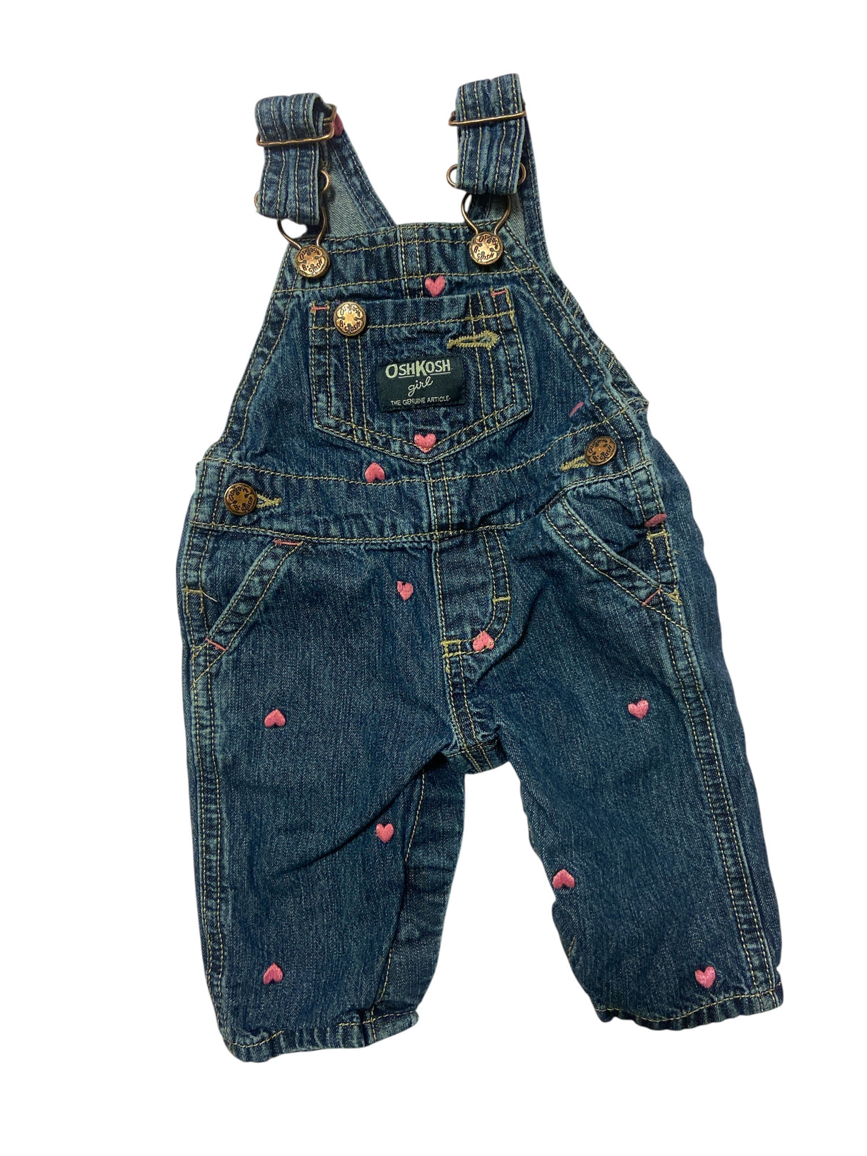 Pre-Loved OshKosh Heart Overalls *0-3 Months - Deer Creek Mercantile