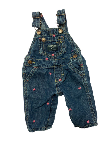 Pre-Loved OshKosh Heart Overalls *0-3 Months - Deer Creek Mercantile