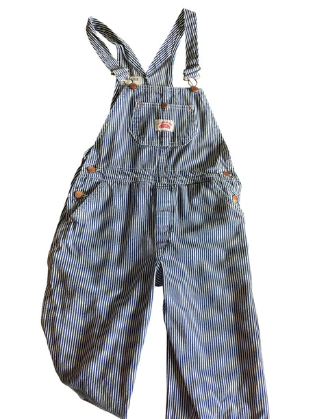 Pre-Loved Round House Blue/White Striped Overalls Size 16 - Deer Creek Mercantile