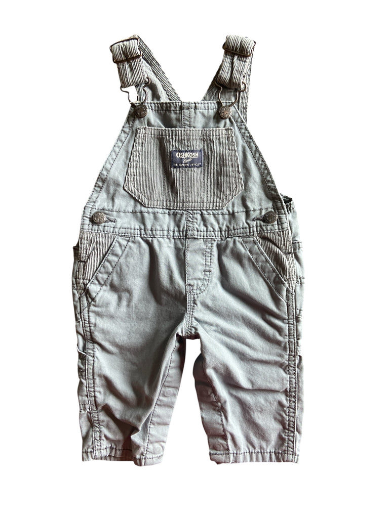 Pre-Loved Oshkosh Gray Overalls Size 6M - Deer Creek Mercantile