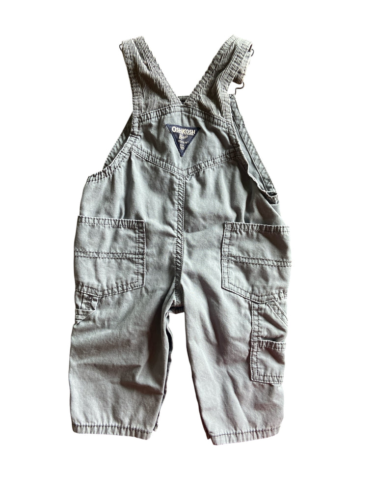 Pre-Loved Oshkosh Gray Overalls Size 6M - Deer Creek Mercantile