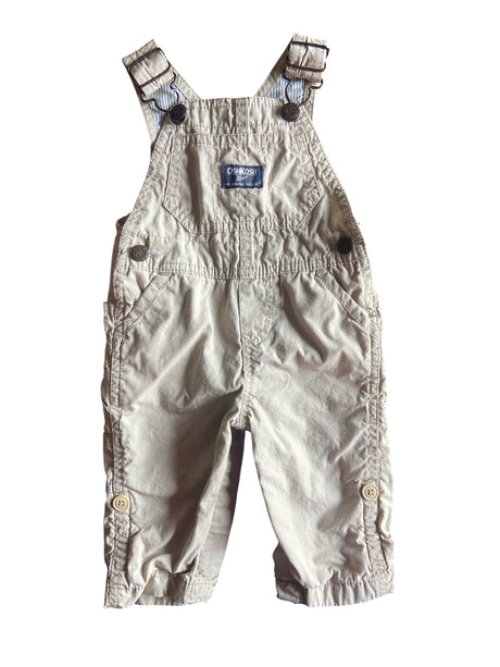 Pre-Loved OshKosh Tan Overalls Size 3/6 M - Deer Creek Mercantile