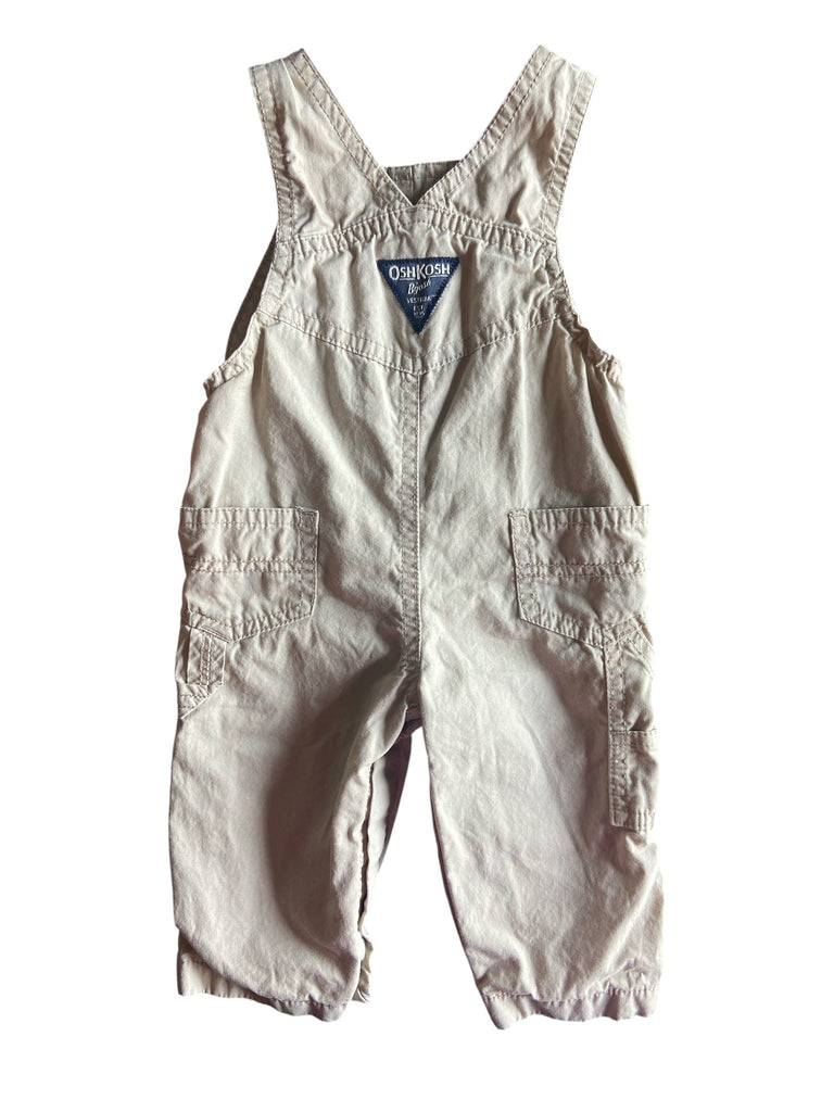 Pre-Loved OshKosh Tan Overalls Size 3/6 M - Deer Creek Mercantile