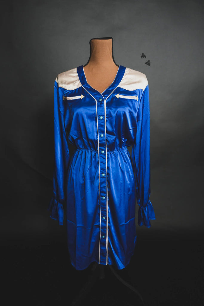 Bonanza Button Western Dress *Royal Blue - Deer Creek Mercantile