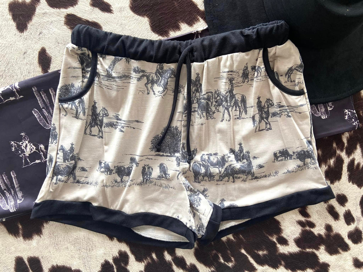 The Trails Western Cowboy Print Shorts - Deer Creek Mercantile