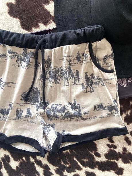 The Trails Western Cowboy Print Shorts - Deer Creek Mercantile