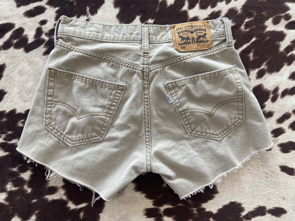 Vintage Tan Levi's Cutoff Shorts - Distressed Sz 29 SS25 - Deer Creek Mercantile