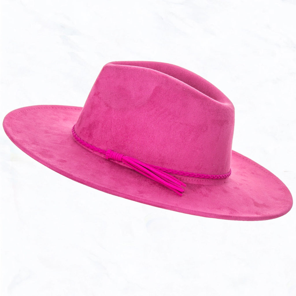 Suede Fedora Hat (Pink) - Deer Creek Mercantile