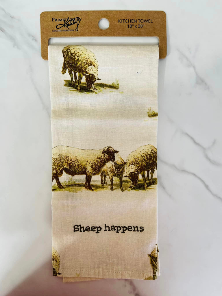 Sheep Happens Dish Towel - Deer Creek Mercantile