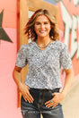 Tulsa Tooled Short Sleeve Top *Black/White - Deer Creek Mercantile