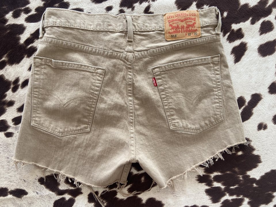 Vintage Tan Levi's Cutoff Shorts - Distressed Sz 32 - Deer Creek Mercantile