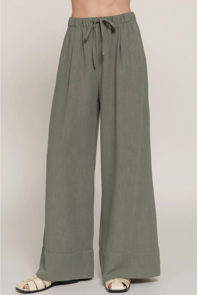 Cactus Trail Olive Green Palazzo Pants - Deer Creek Mercantile
