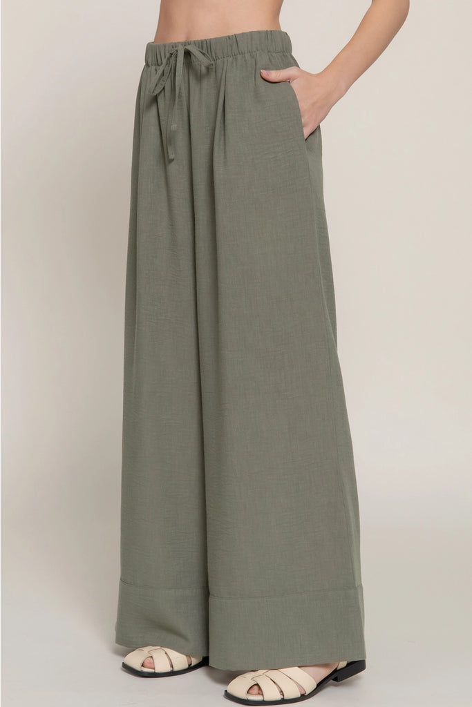 Cactus Trail Olive Green Palazzo Pants - Deer Creek Mercantile