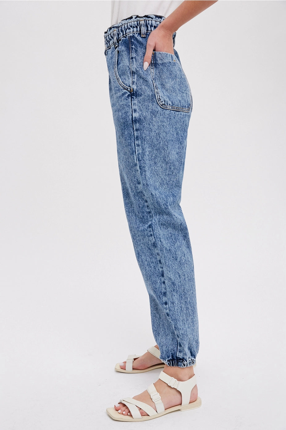 Denim Dreams Paperbag Denim Joggers - Deer Creek Mercantile