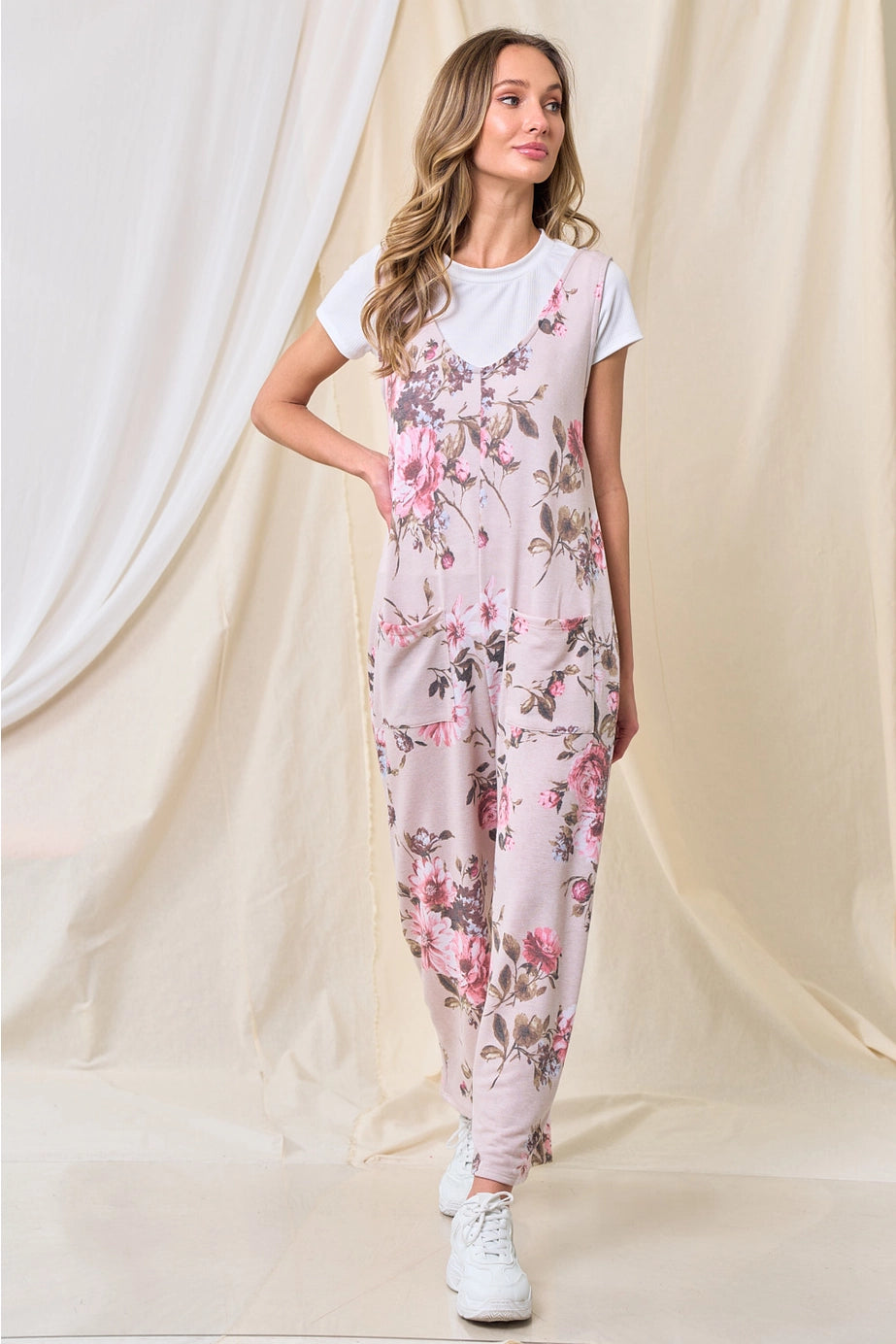 Linda's Floral Romper *Pink - Deer Creek Mercantile