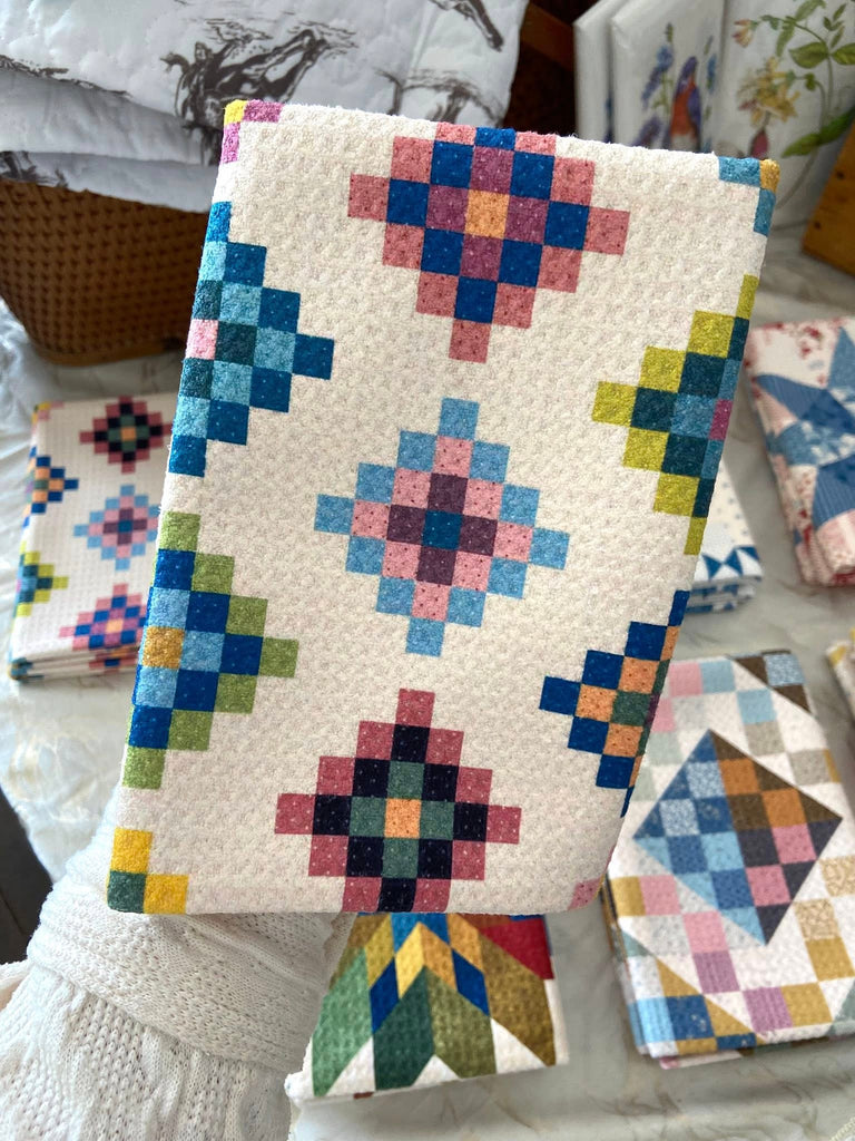 Babcia Square Quilt Pattern Dish Towel - Deer Creek Mercantile