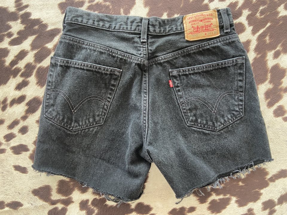 Vintage Black Cutoff Levi's Denim Shorts Sz 34 (Fits like 32") - Deer Creek Mercantile