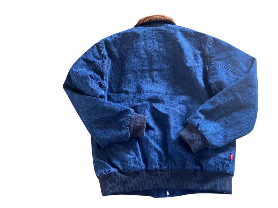 Vintage Levi's Jacket Denim Bomber Jacket Coat With Sherpa Collar *Size Small - Deer Creek Mercantile