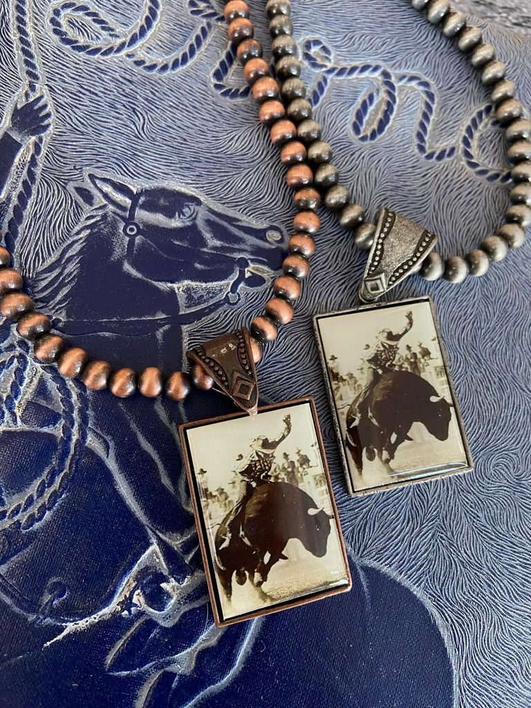 Buckin' Cowboy Western Pendant Necklace - Deer Creek Mercantile