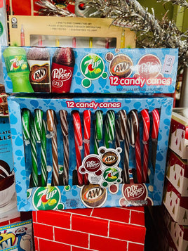 7UP, A&W, Dr Pepper Candy Canes - Deer Creek Mercantile