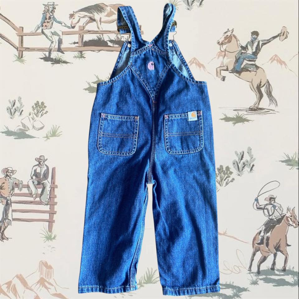 Pre-Loved Girls Heart Carhartt Overalls *2T - Deer Creek Mercantile