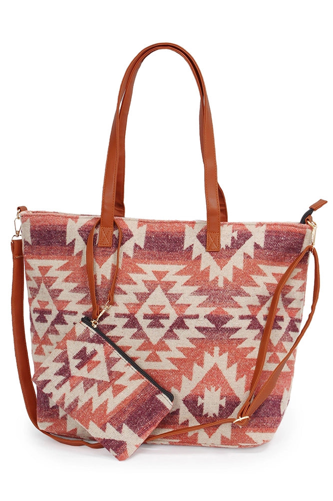 Western Weekender Southwestern Tote Bag *Red - Deer Creek Mercantile