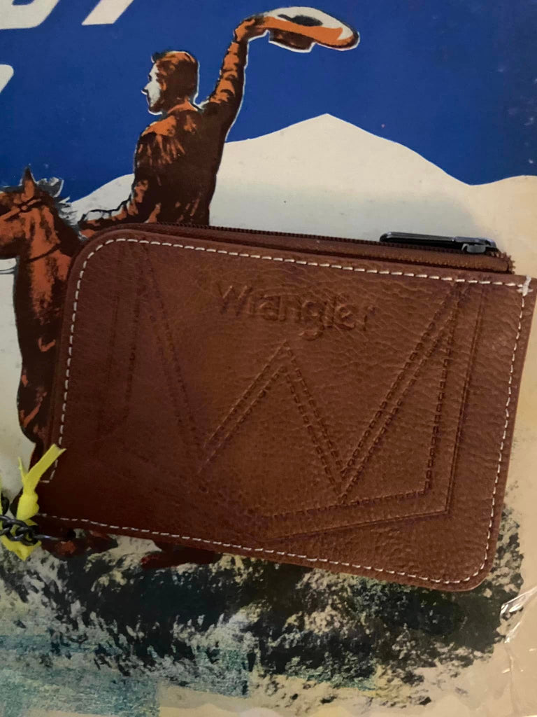 Wrangler Southwestern Art Print Mini Zip Card Case - Coffee - Deer Creek Mercantile