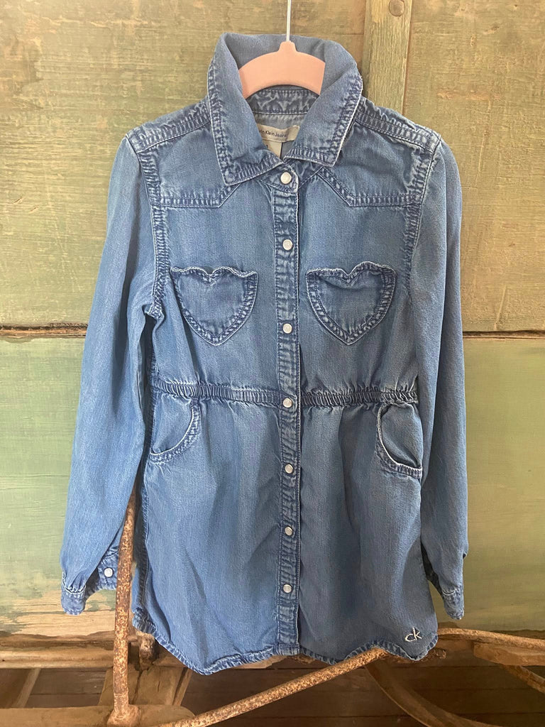 Pre-Loved Calvin Klein Girls Denim Dress *Size 6 - Deer Creek Mercantile