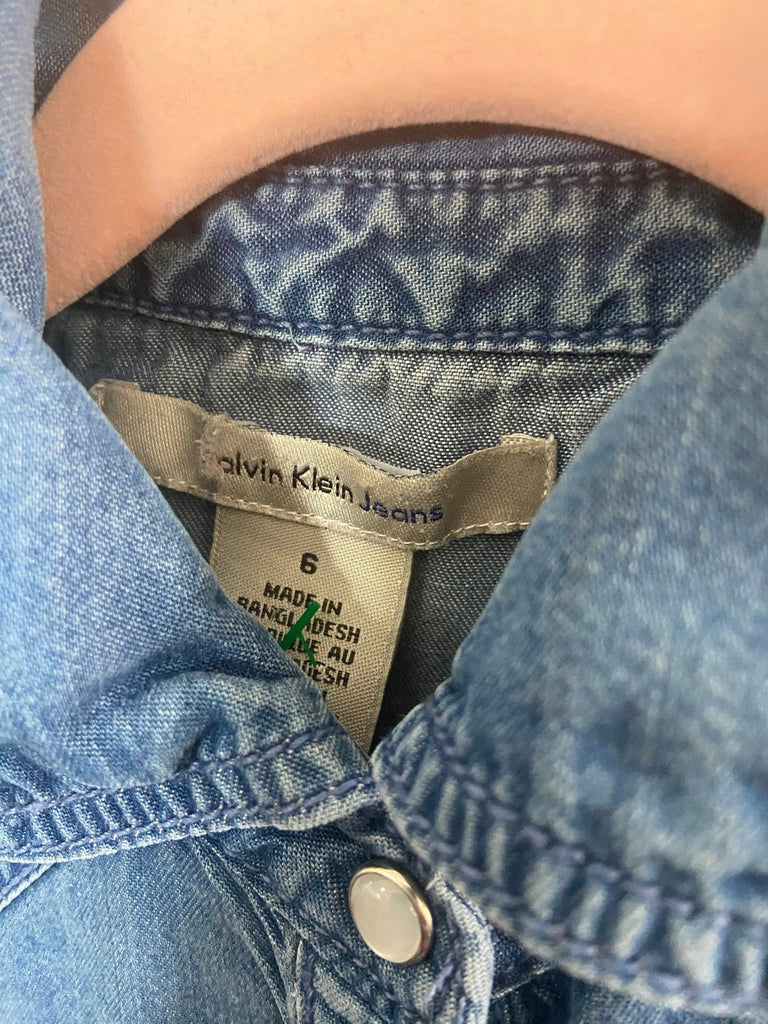 Pre-Loved Calvin Klein Girls Denim Dress *Size 6 - Deer Creek Mercantile
