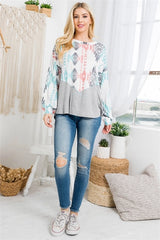 Doorbuster #18 Southwest Top *Coral/Mint/Gray - Deer Creek Mercantile