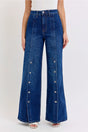 Cello Jean The Donna Snap Button Denim Jean, High Rise Wide Leg - Deer Creek Mercantile