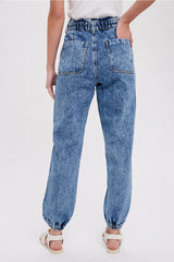 Denim Dreams Paperbag Denim Joggers - Deer Creek Mercantile