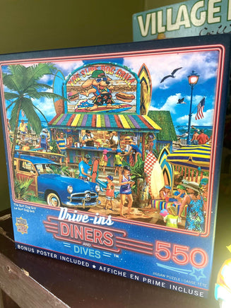 Drive-Ins, Diners & Dives - Surf Dog Grill 550 Piece Puzzle - Deer Creek Mercantile