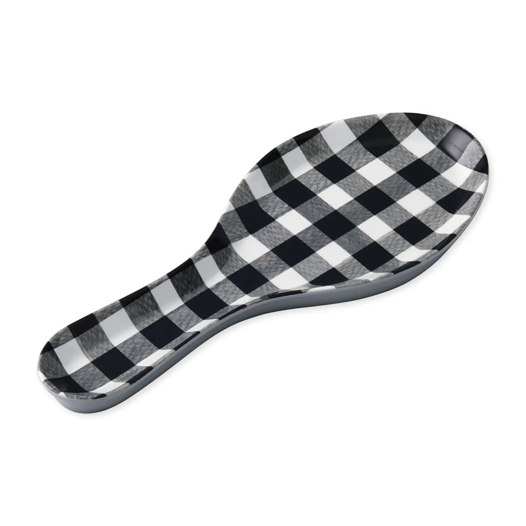 Gingham Black Melamine Spoon Rest - Deer Creek Mercantile